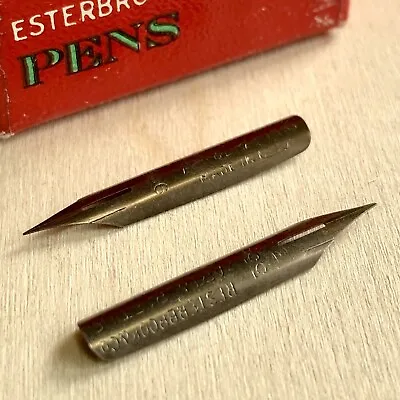 Two Vintage Esterbrook 356 Art & Drafting Dip Pen Nibs Ultra Fine High Flex • $7