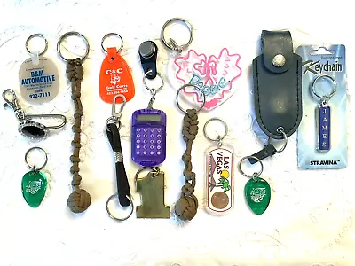 Vintage Novelty Keychains Lot Of  14 Nice Assortment New And Used • $39.12