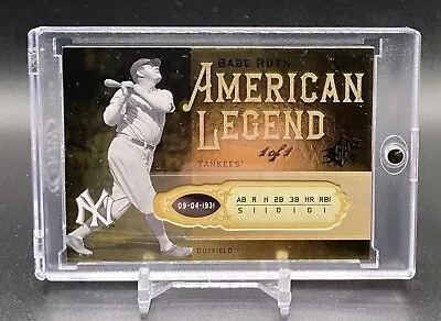 2008 Upper Deck SPx Baseball American Legend BR81 Babe Ruth 1 Of 1 MLB 🔥 1/1 • $139.99