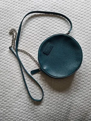 £73 • Buy Dolce & Gabbana Cross Body Shoulder Round Turquoise Leather Grosgrain Lined Bag