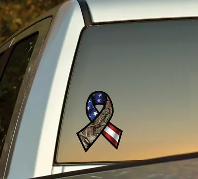 MossyOak - Support Our Troops Flag Ribbon - Window Sticker Decal • $5.99