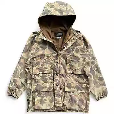 True Vintage 70s Columbia Sportswear Duck Camo Camouflage Rain Coat Jacket Hunt • $75