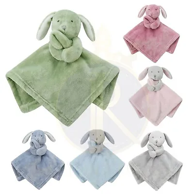 Baby Boys Girls Comforters Newborn Soft Toys Plush Bunny Comforter Blanket Toy • £8.95