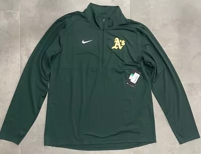 Oakland Athletics Nike Agility Pacer Lightweight Performance Half Zip Top Green • $64.99