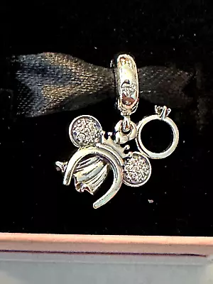 Disney Parks Pandora Charm Minnie Mouse Bridal Headband Ring Double Dangle NIB • $110.99