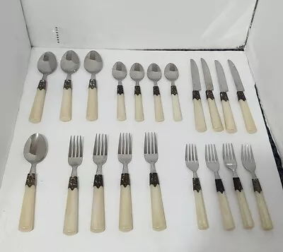 Vintage Gibson China Lucite Mother Of Pearl Flatware Set 20 Pc • $40