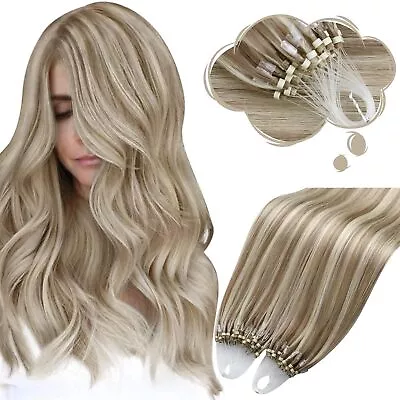 Moresoo Microlink Hiar Extensions Blonde Highlight Micro Beads Hair Extension... • $69.58