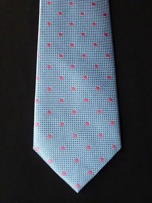 Charles Tyrwhitt Blue & Pink Polka Dot THICK Silk Tie • $24.99