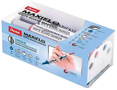 £18.19 • Buy Pentel Maxiflo Fine Bullet Tip Whiteboard Marker & Magic Eraser Set (Pack Of 4)