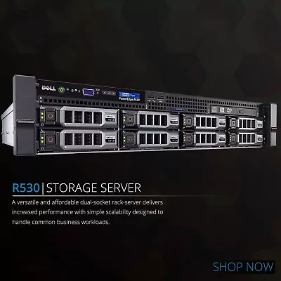 Dell PowerEdge R530 2U Server 8x3.5  E5-2620 V3 2.40GHz 6-Core 64GB RAM H730 1GB • £385