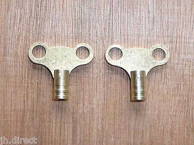 2 X Brass Clockwork Type Radiator Air Vent Bleeder Key • £1.39