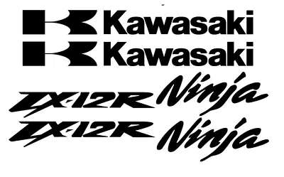 KAWASAKI ZX-12R NINJA Racing Decal Sticker Set Black Vinyl 16.5cm X 28cm Sheet • £4.99