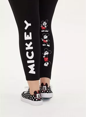 Torrid Disney Mickey Mouse Crop Leggings Black NWT New 00X • $39.98