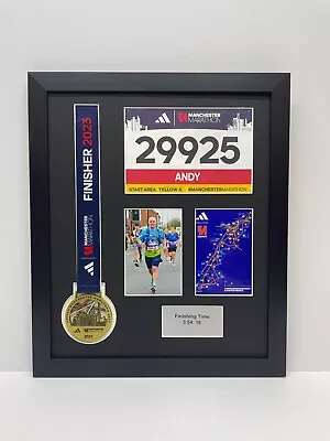 2023 Manchester Marathon Medal Display Frame For Medal Running Bib Title Photo • £39.99