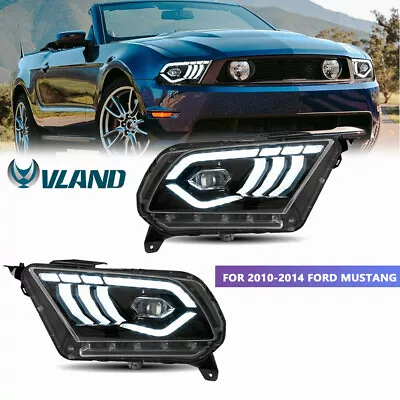 Pair LH+RH LED DRL Headlights Sequential Turn Signals For 2010-2014 Ford Mustang • $413.99