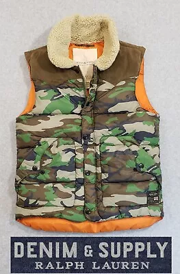 🥇🥇 VTG Denim & Supply Ralph Lauren Men's Camouflage SKI Puffer Vest Small Y2K • $108