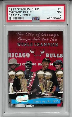 1997 Stadium Club Chicago Bulls #5 PSA 7 Jordan Pippen Rodman *READ DESCRIPTION* • $49.99