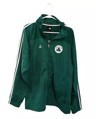 Adidas Men's Track Jacket Boston Celtics Green Full Zip Size XL Collared.  BN • $36