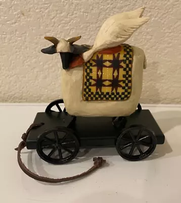 Williraye Studio Figurine Sheep On Cart W/ Goose WW1404 USA 1996 • $24.99