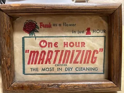 Framed Old Advertisement Paper Art One Hour Martinizing Fresh As A Flower Hour • $5.95