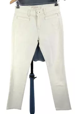 MiH Made In Heaven White Jeans Denim Cotton Pants Mid Rise Slim Fit Skinny W 27 • £14.99