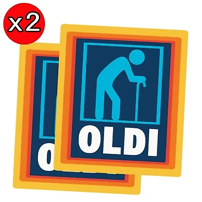 2 X OLDI Car Stickers - Vinyl Decal Window Bumper  Ute 4x4 Truck Laptop Sticker • $4.95