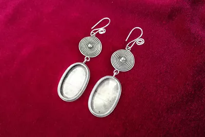 Tribe Personality Accessory Pure Handmade Miao Silver DIY Embedded Earring 1pair • $0.99
