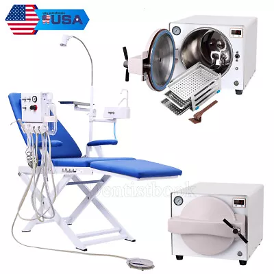 Dental Folding Chair Air Turbine Uint 4H /18L Medical Autoclave Steam Sterilizer • $700