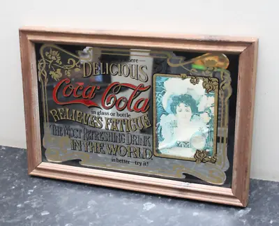 Coca Cola Vintage Advertising Wall Mirror 30cm X 20cm Man Cave Read Notes • £25.99
