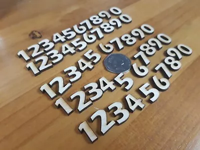 50x Wooden NUMBERS Plywood Craft Wedding Card Making Number -  5 Sets Of 10 • £4.99