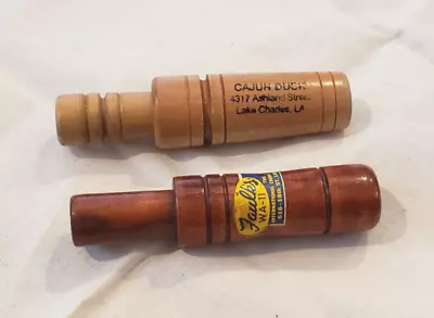 Wooden CAJUN DUCK Call | Vintage 4.6  Lake Charles LA & Faulk's Calls • $40