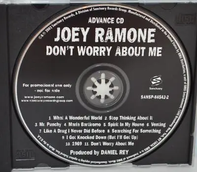 $19.99 • Buy JOEY RAMONE Don't Worry About Me US Promo Advance CD Rare 11 Song NM THE RAMONES