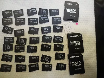 Lot Of 35 - 2GB -  Previously Owned Various Brands Micro SD Memory Cards Tested • $32