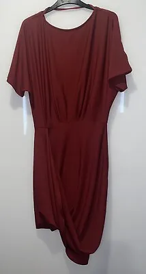 £15 • Buy Asos Women Burgundy Asymmetric Wine Bodycon Opened Back Cocktail Dress Size 12.