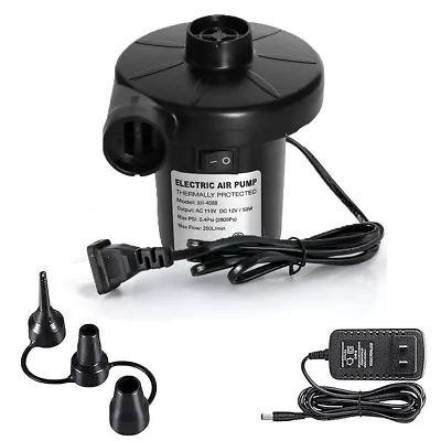 Portable Air Pump For Inflatables Electric Air Mattress Pump With 3 Nozzles • $8.59