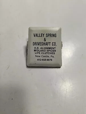Vtg Valley Spring & Driveshaft Co New Castle Pa Metal Magnet Advertising Clip • $19.90