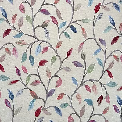 Beaufort Leaves Fabric Cream Floral Heavy Tapestry Upholstery Carpet Bag Fabric • £13.99