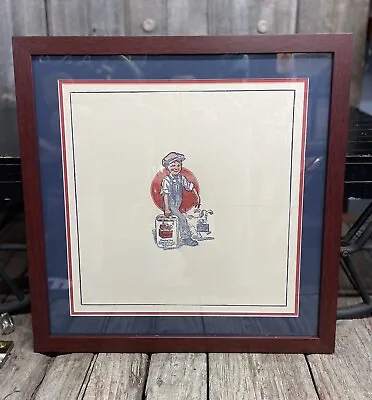 Framed Early Vintage MOXIE Soda Advertising Bottle Cover Sign Framed And Matted • $175