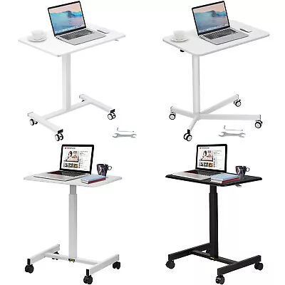 VEVOR Mobile Standing Desk Adjustable Mobile Laptop Desk Rolling Computer Table • $82.99