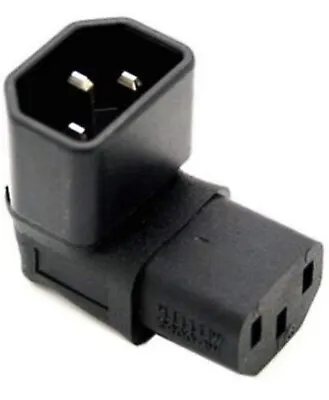 IEC C14 TO C13 POWER ADAPTER 10A PDU PLUG 90 DEGREE IONZ Wall-mounted LCD TV • £6.50