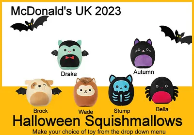 McDonald's UK Happy Meal 2023 HALLOWEEN SQUISHMALLOWS Brand New Plush Toys • £5.95