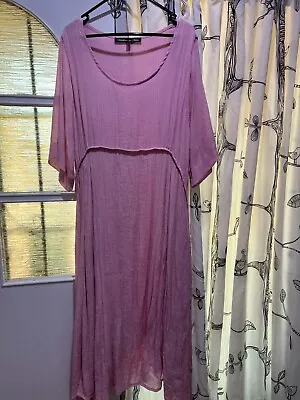 Cool Pastel Pink Willow Tree Crinkle Dress From Kobomo Plus Size 18 As New • $20
