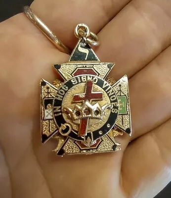 Antique 14k Gold Knight Templar Masonic Fob Pendant 32nd Scottish Rite 27g Heavy • $1799.99