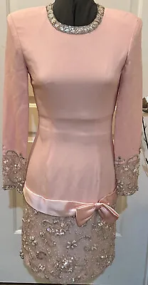 Beautiful Vintage Victoria Royal Ltd Pink Sequin  Dress Size 6 • $80