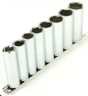 9 Pc 1/2  Dr Deep Socket Set Metric 1/2in Drive Wrench Chrome Sockets Mm • $22.89