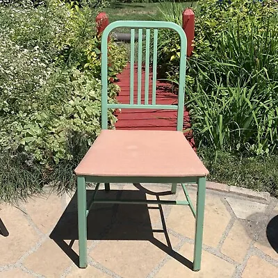 Vintage Simmons Metal Chair DuPont Dulux Parker Bonderite MCM Art Deco 34”H • $124.99