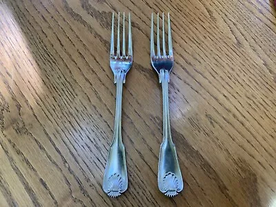 2 - Towle LONDON SHELL Satin Handle 18/8 Stainless GERMANY Flatware DINNER FORKS • $32.50