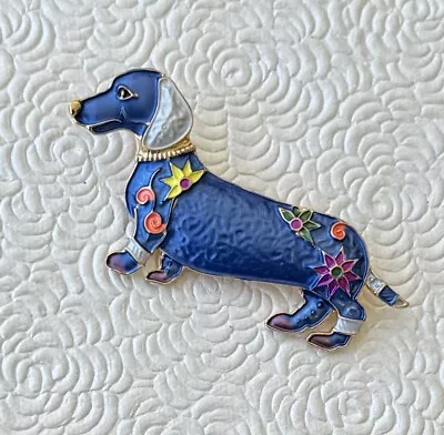 Dachshund Vintage Style Brooch Enamel On Metal • $16.98