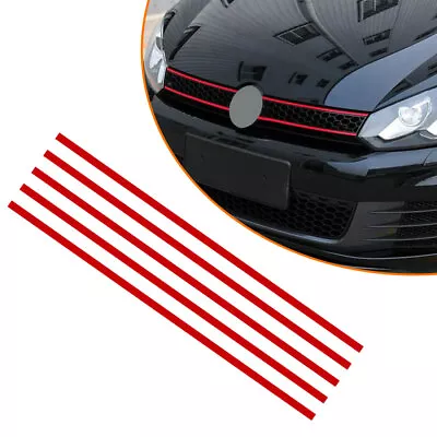 5x Car Front Hood Grille Decal Stripe Sticker Decor Accessories Red Universal • $5.27