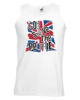 Unisex God Save The People Punk Anarchy Pistols UK GB Union Jack Vest • £10.95